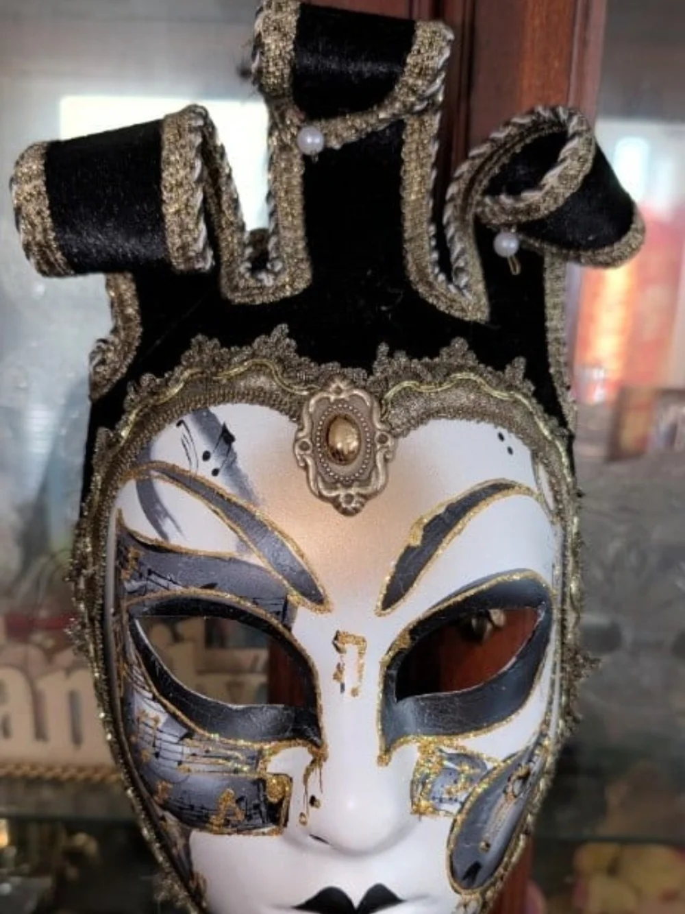 Black & Gold Venetian-Inspired Women's Face Mask